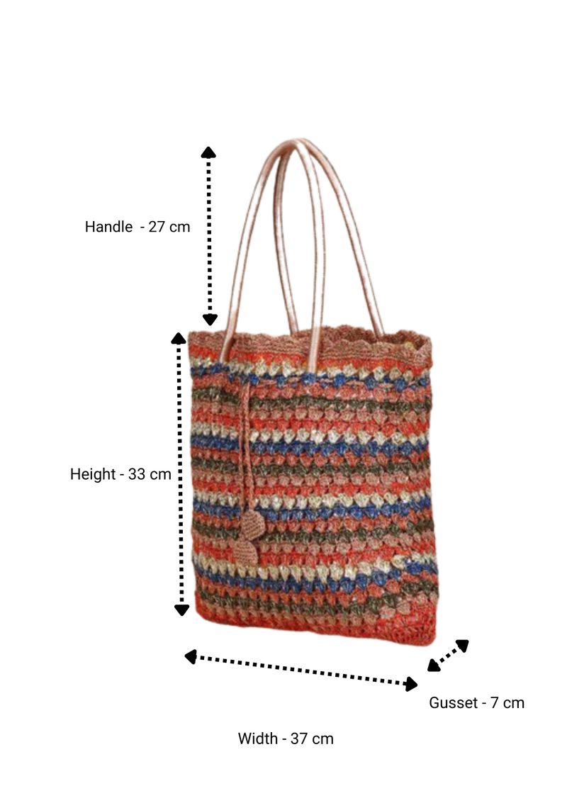 Handcrafted Crochet Tote cum Potli Handbag