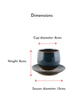 No handle cup saucer - Blue Green