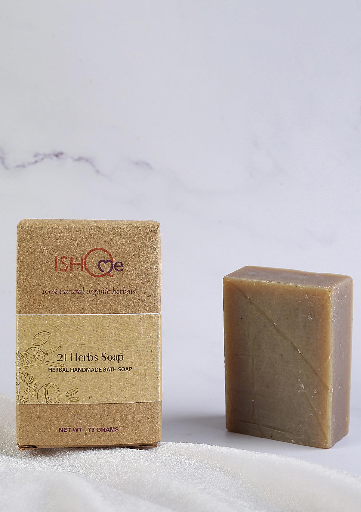 Turmeric and 21 Herbs soap & Soap dish - IshqMe