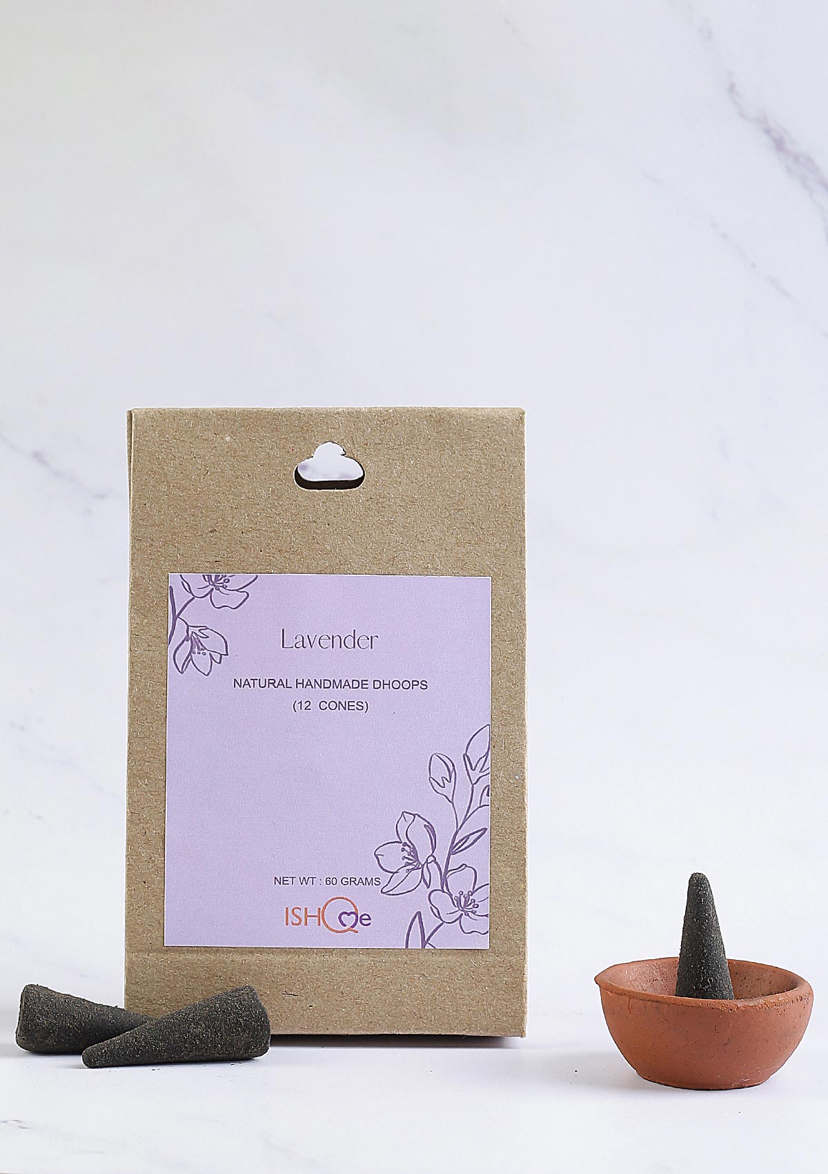Lavender & Parijat Dhoop Cones with IshqMe's Turquoise sea Stand