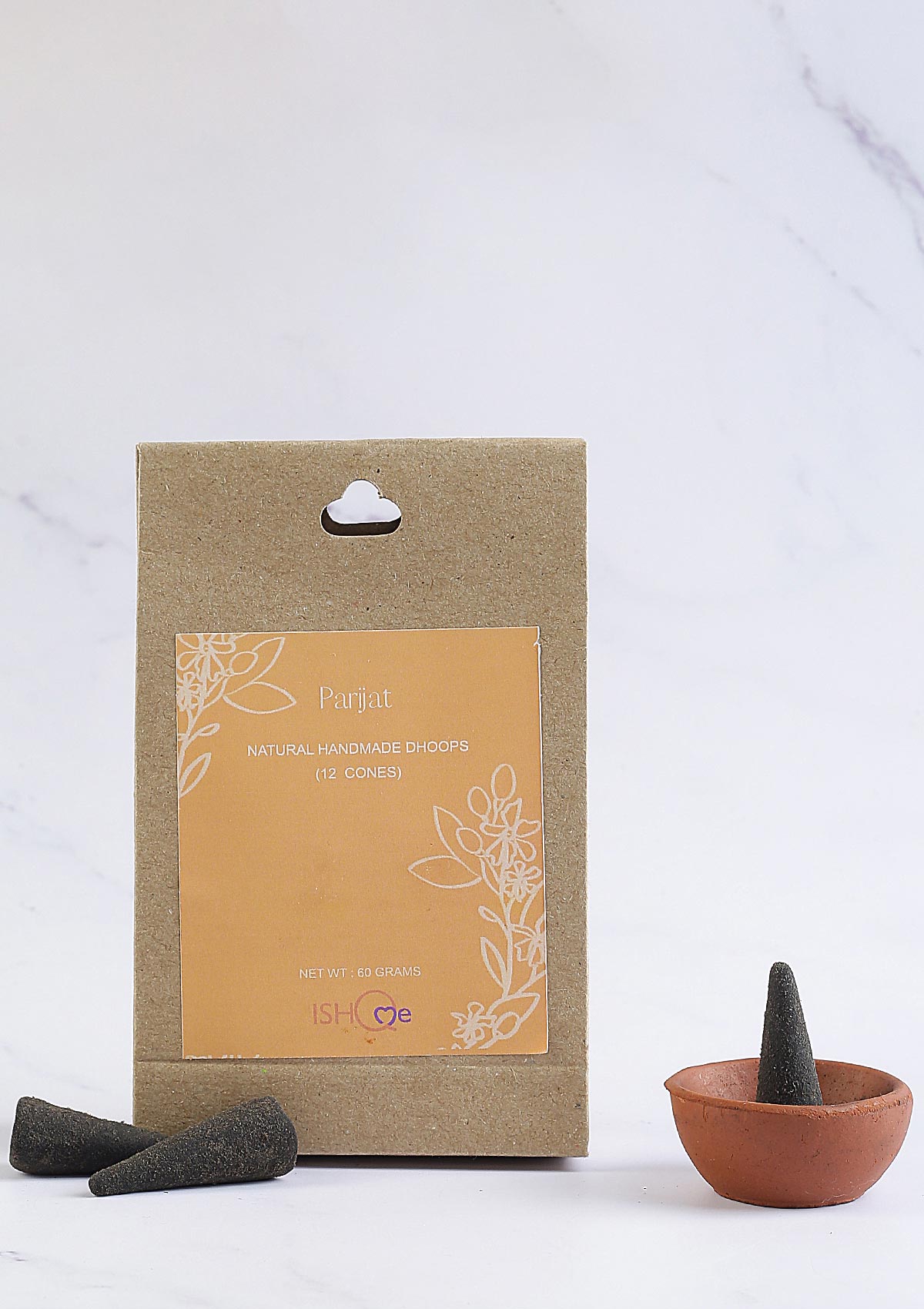 Lavender & Parijat Dhoop Cones with IshqMe's Turquoise sea Stand - IshqMe