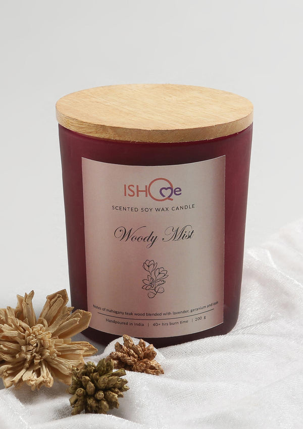 Scented Soy Wax Candle - Woody Mist