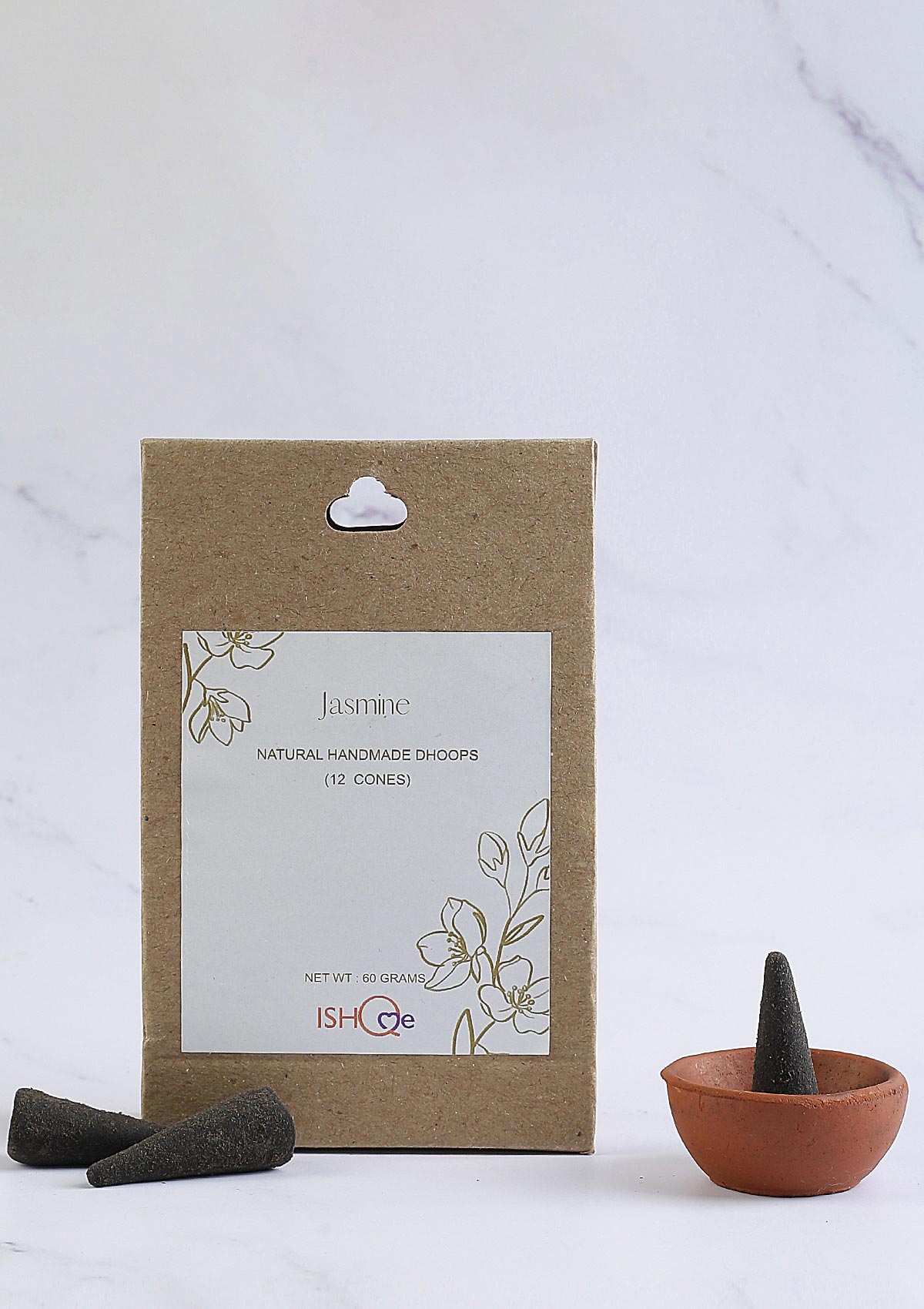 Floral and Earthy Elegance: IshqMe's Rose, Jasmine, and Musk Incense Cones - IshqMe