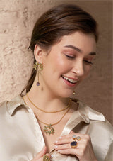 Peridot and Amethyst Dangle Earring