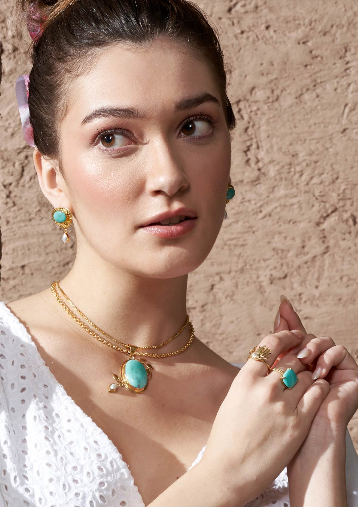 Turquoise Studded Silver Ring - Buy Womens Turquoise Rings | IshqMe