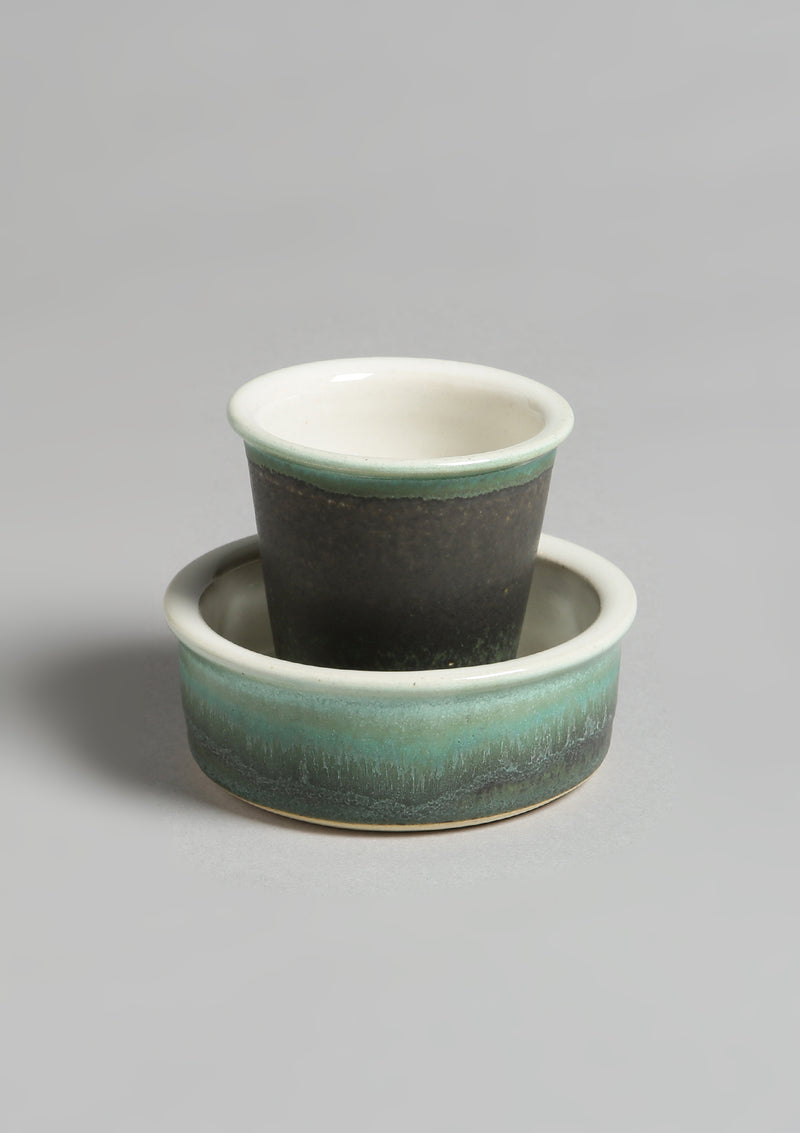 Filter coffee set of 2- Green and white