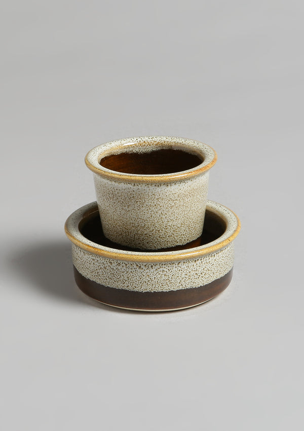 Filter coffee set of 2- Cream and brown