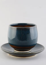 No handle cup saucer - Blue Green