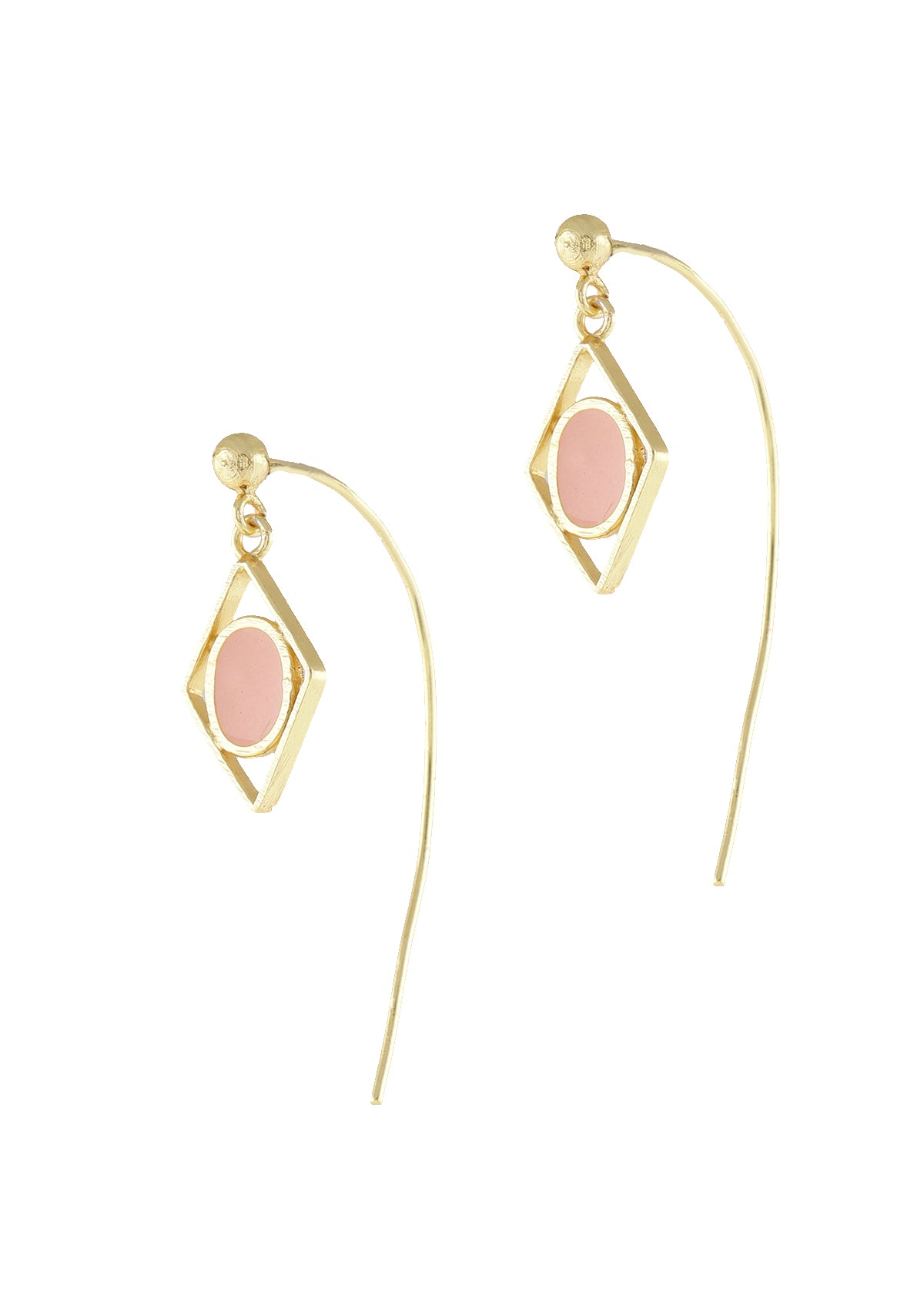 Pink Enamel Gold Plated Drops - IshqMe