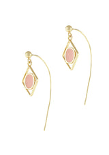 Pink Enamel Gold Plated Drops