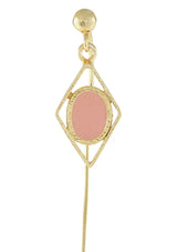 Pink Enamel Gold Plated Drops