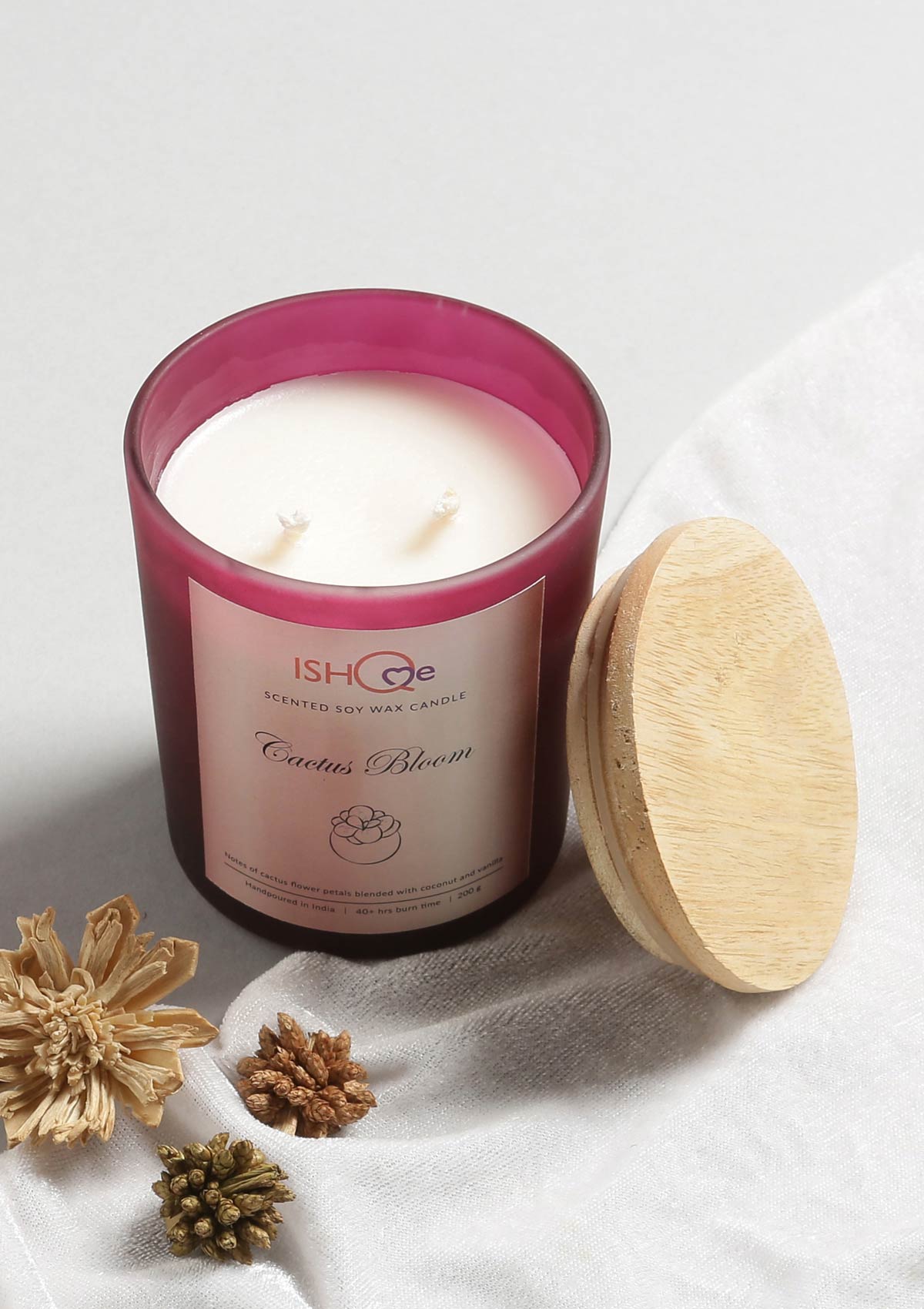 Scented Soy Wax Candle - Cactus Bloom - IshqMe