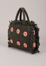 Olive Crochet Mini Handheld Bag
