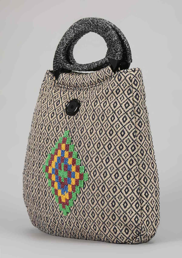 Jacquard bag with bead work