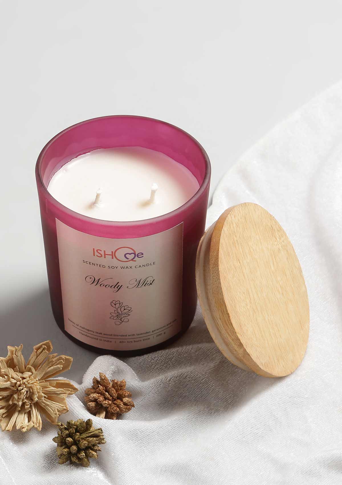 Scented Soy Wax Candle - Woody Mist - IshqMe