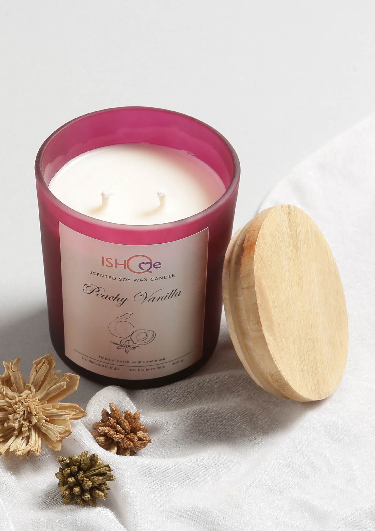 Scented Soy Wax Candle - Peachy Vanilla - IshqMe