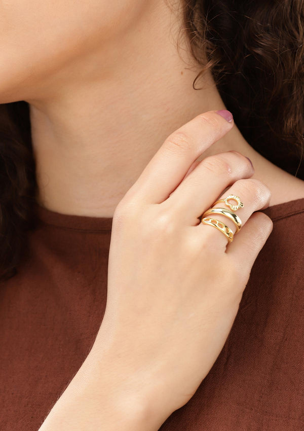 Bloom Spiral 18K Gold Plated Ring