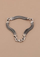 Three-layered Chain Silver Bracelet