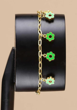 bracelet green flower