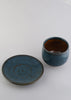 No handle cup saucer - Blue Green