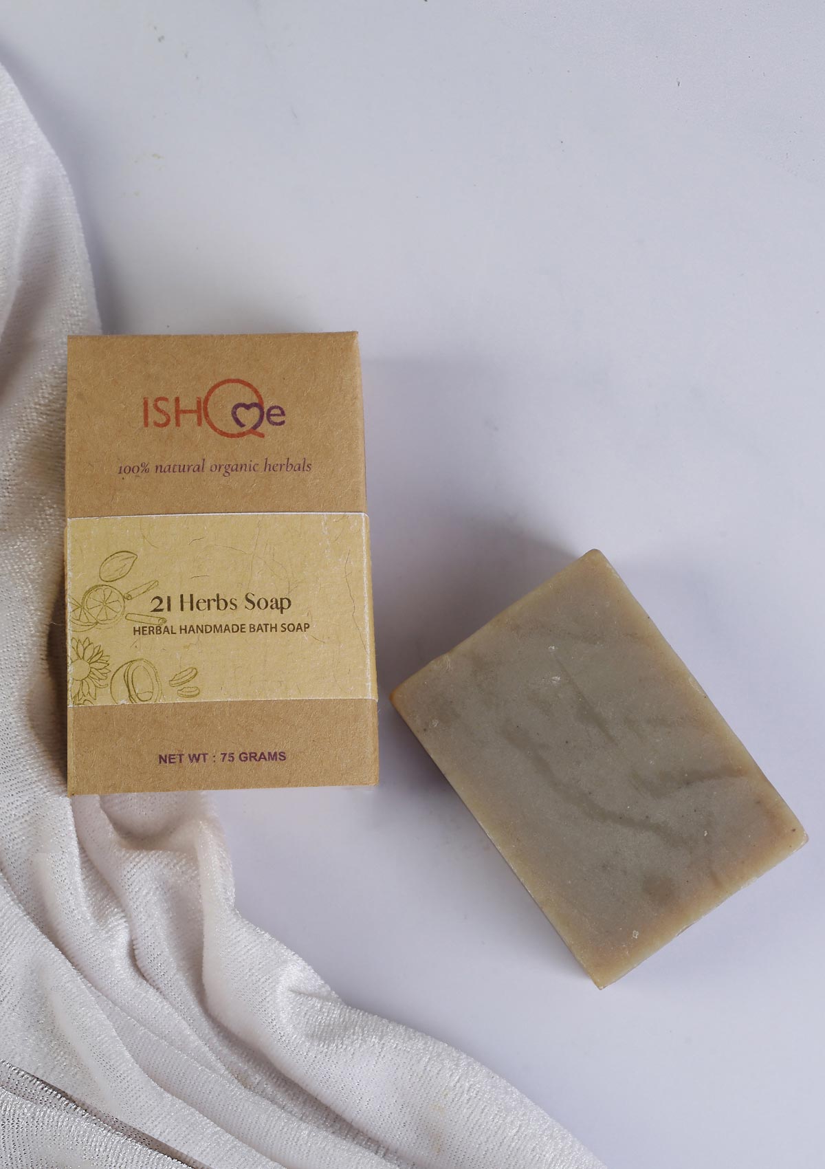 Turmeric and 21 Herbs soap & Soap dish - IshqMe