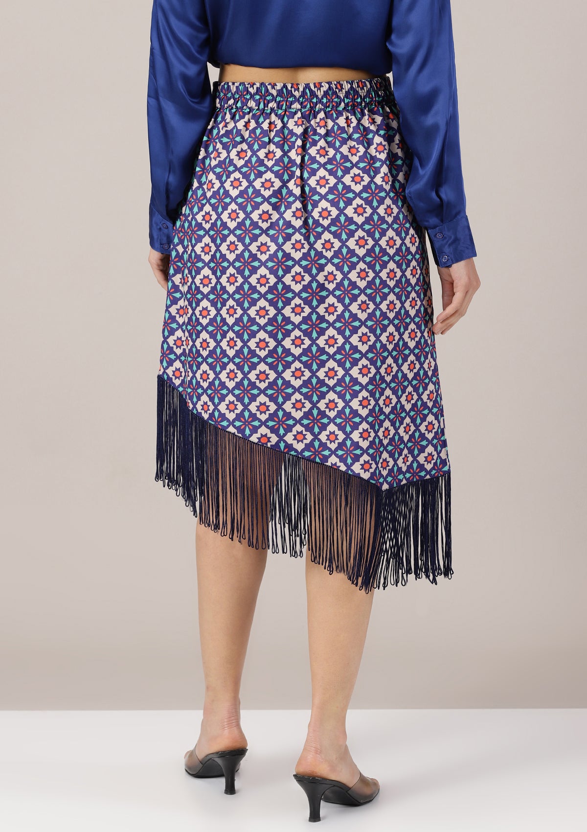 Nora - Assymetrical printed skirt - IshqMe