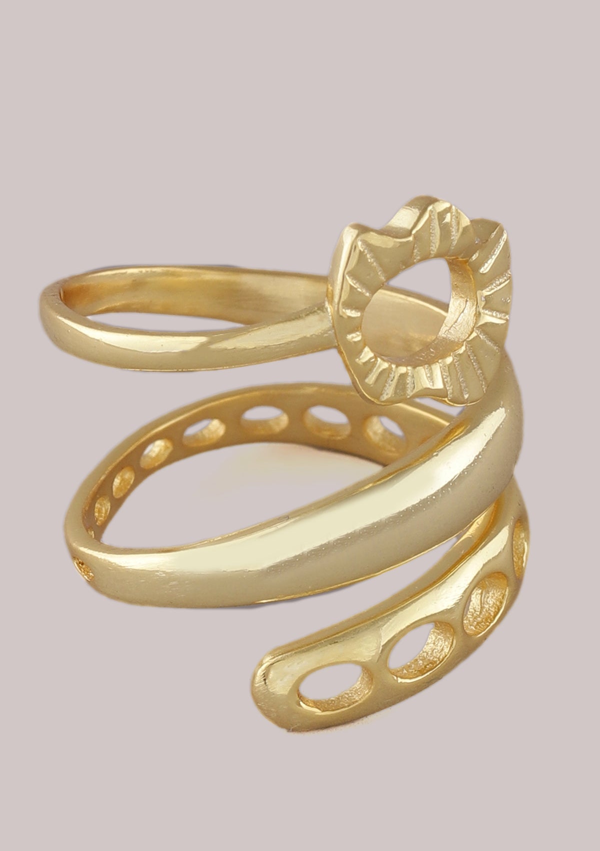 Bloom Spiral 18K Gold Plated Ring - IshqMe