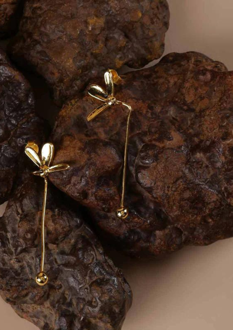 Abstract Floral Drop Earrings