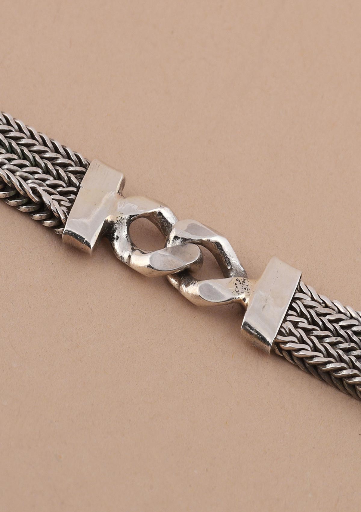 Three-layered Chain Silver Bracelet - IshqMe
