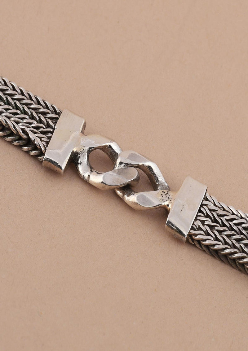 Three-layered Chain Silver Bracelet