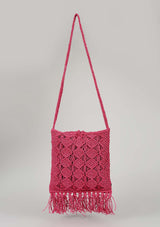 Pink malai Dori crochet bag