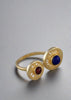 18K Gold Plated Adjustable Dual Stone Ring