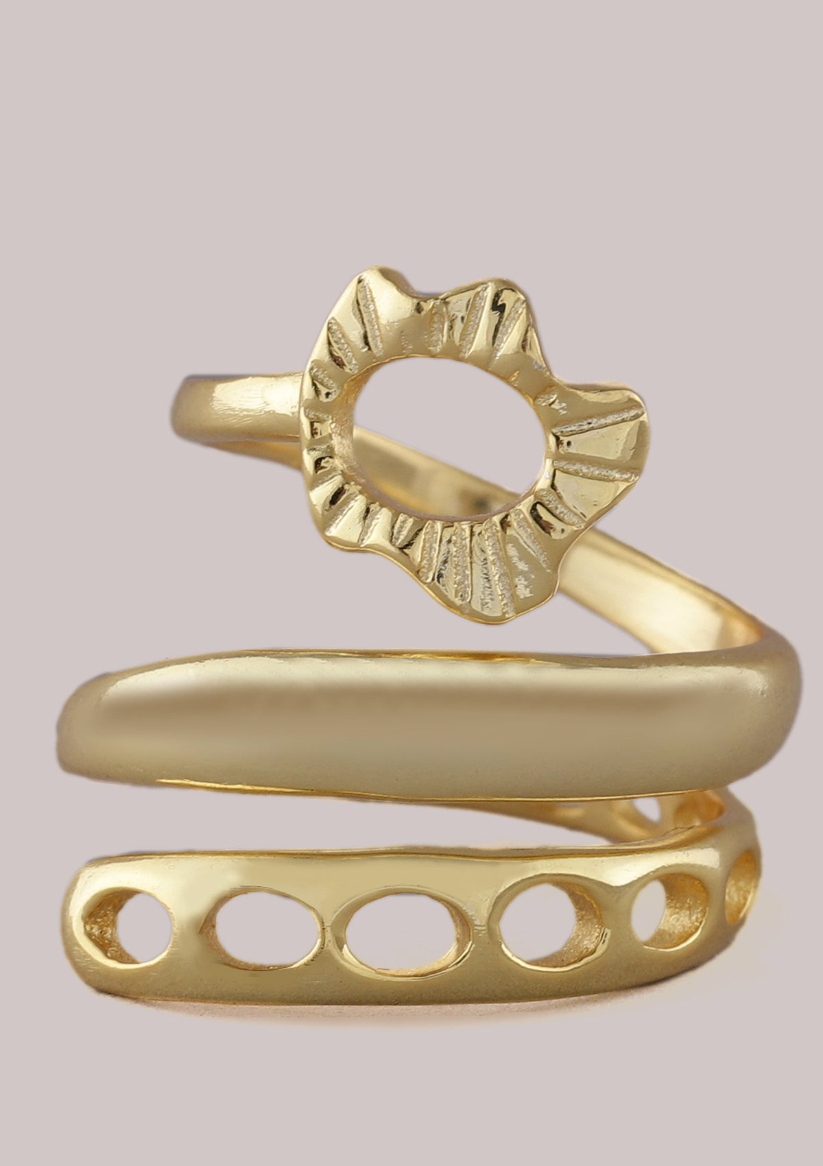Bloom Spiral 18K Gold Plated Ring - IshqMe
