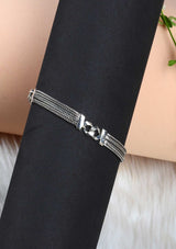Three-layered Chain Silver Bracelet