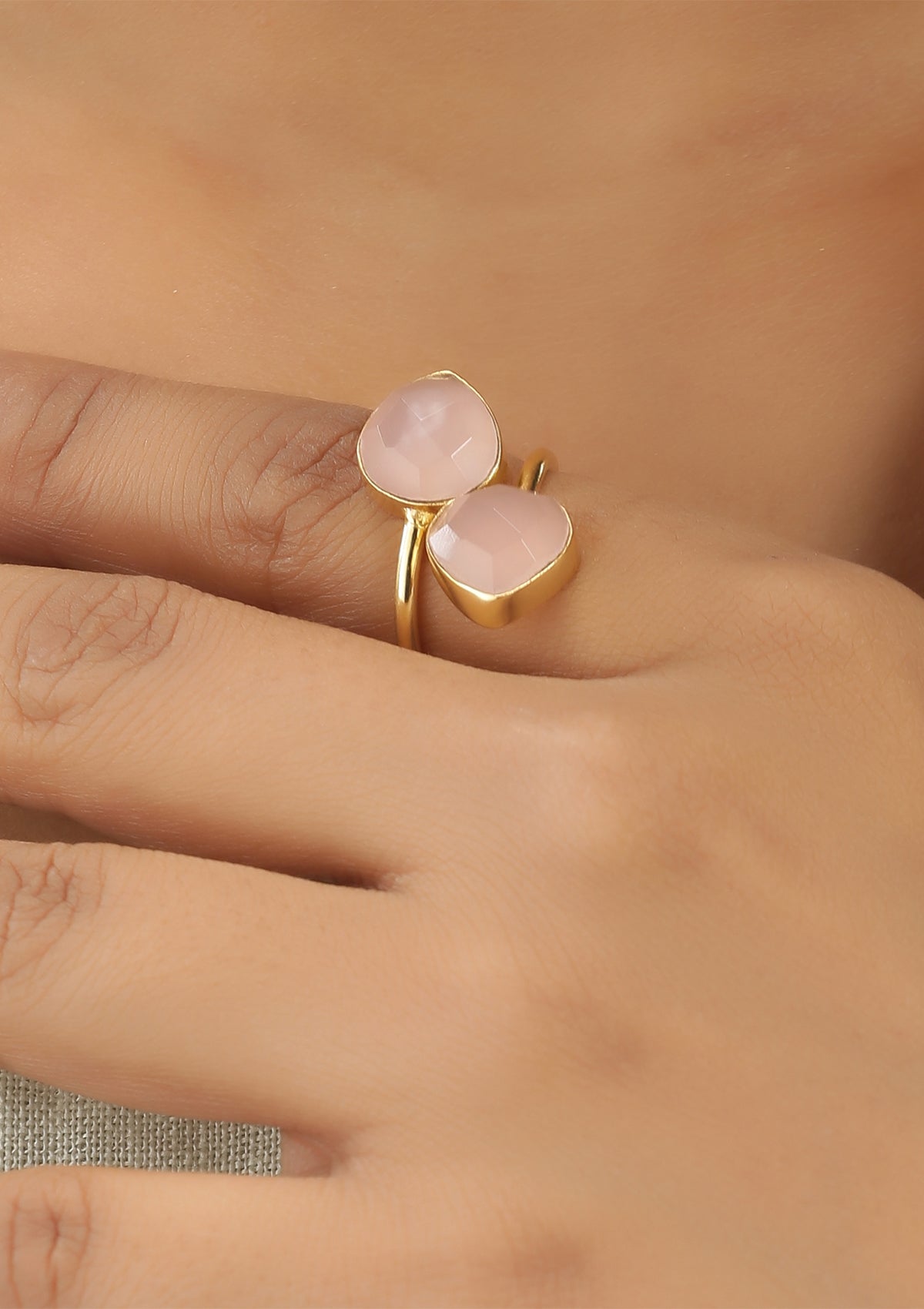 Pink Calcedony Ring - IshqMe