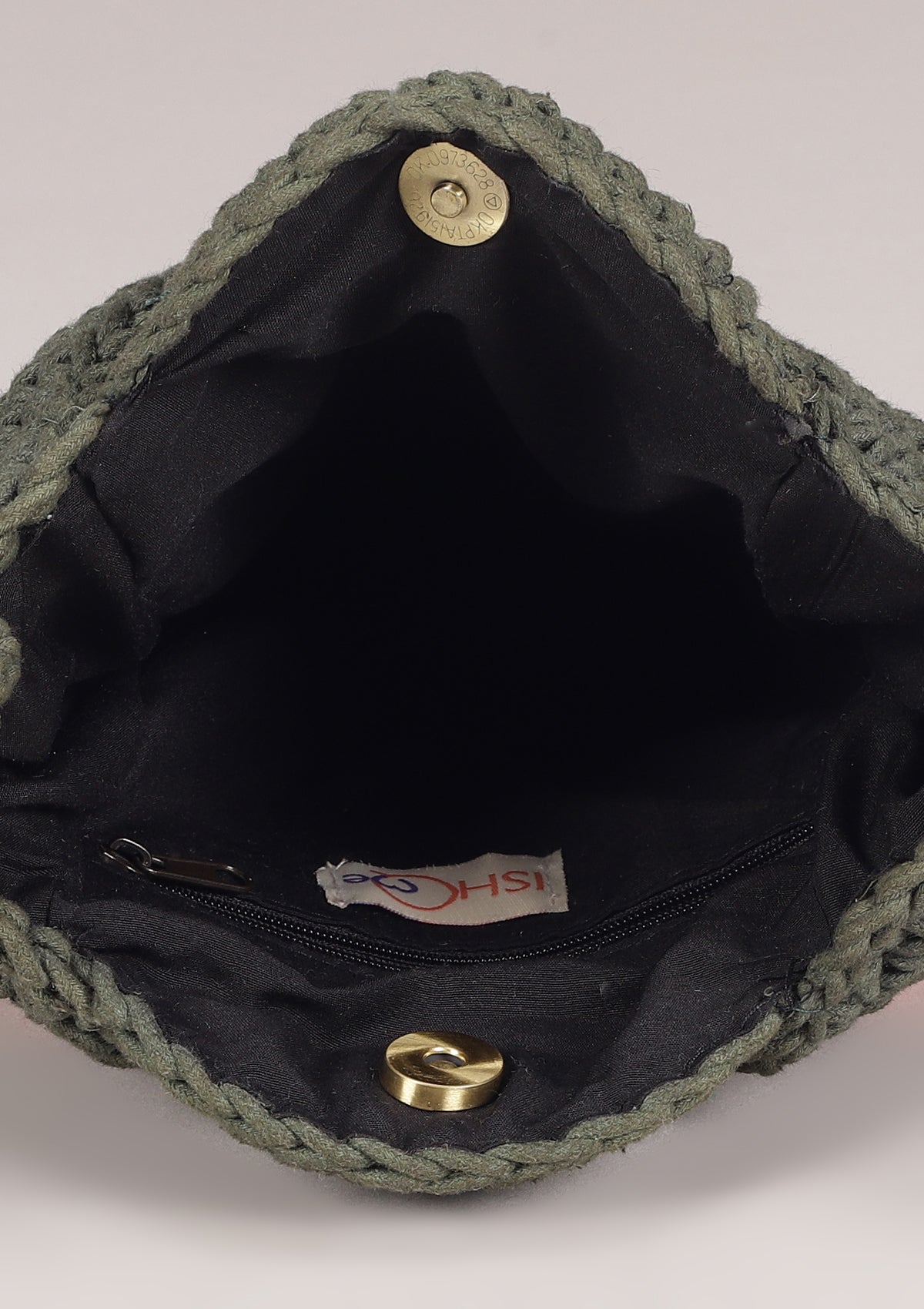 Olive Crochet Pocket Hoodie