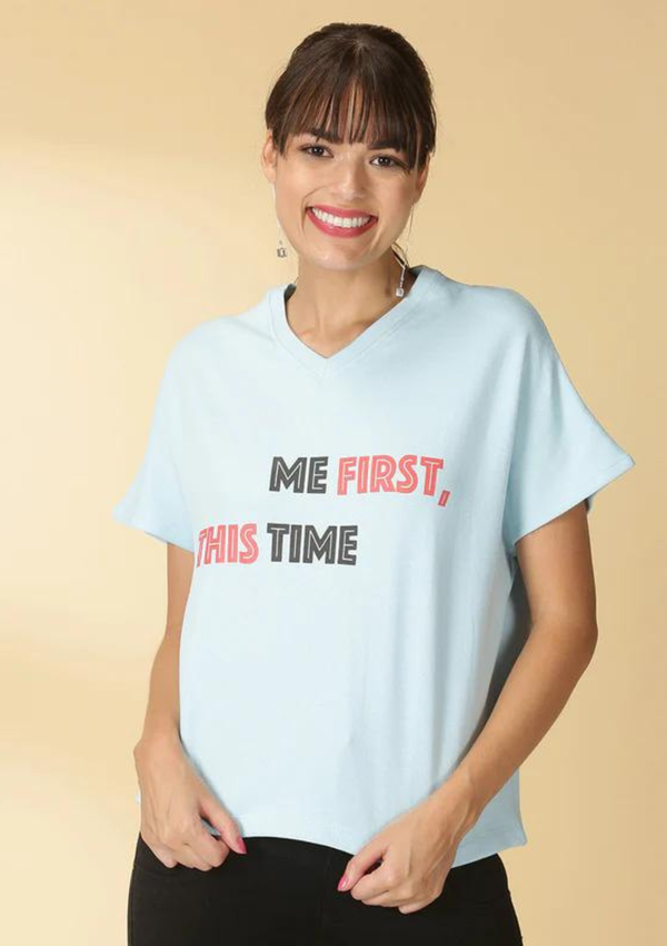 blue oversized t shirt