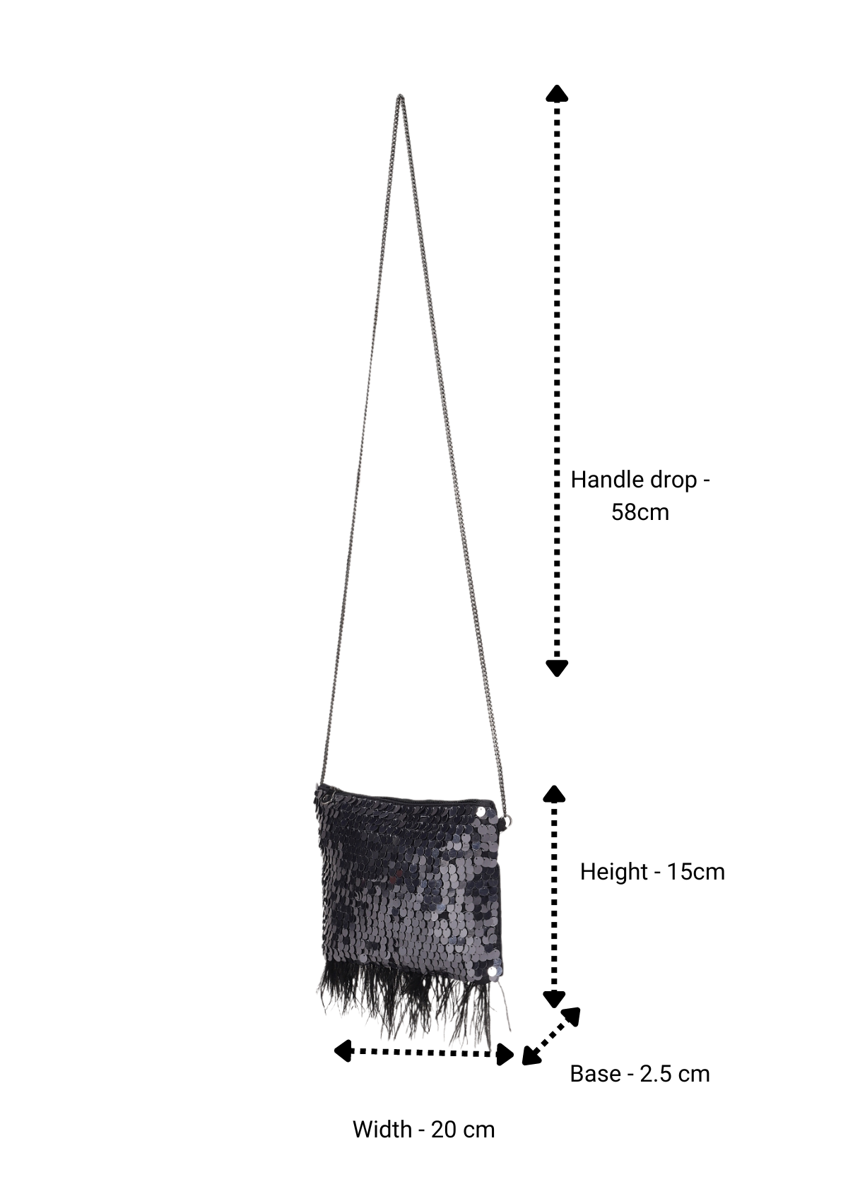 Black Sequin Sparkling Mini Sling bag - IshqMe