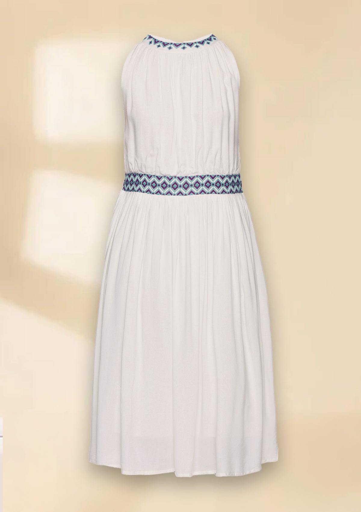 Celeste - White Rayon Dress