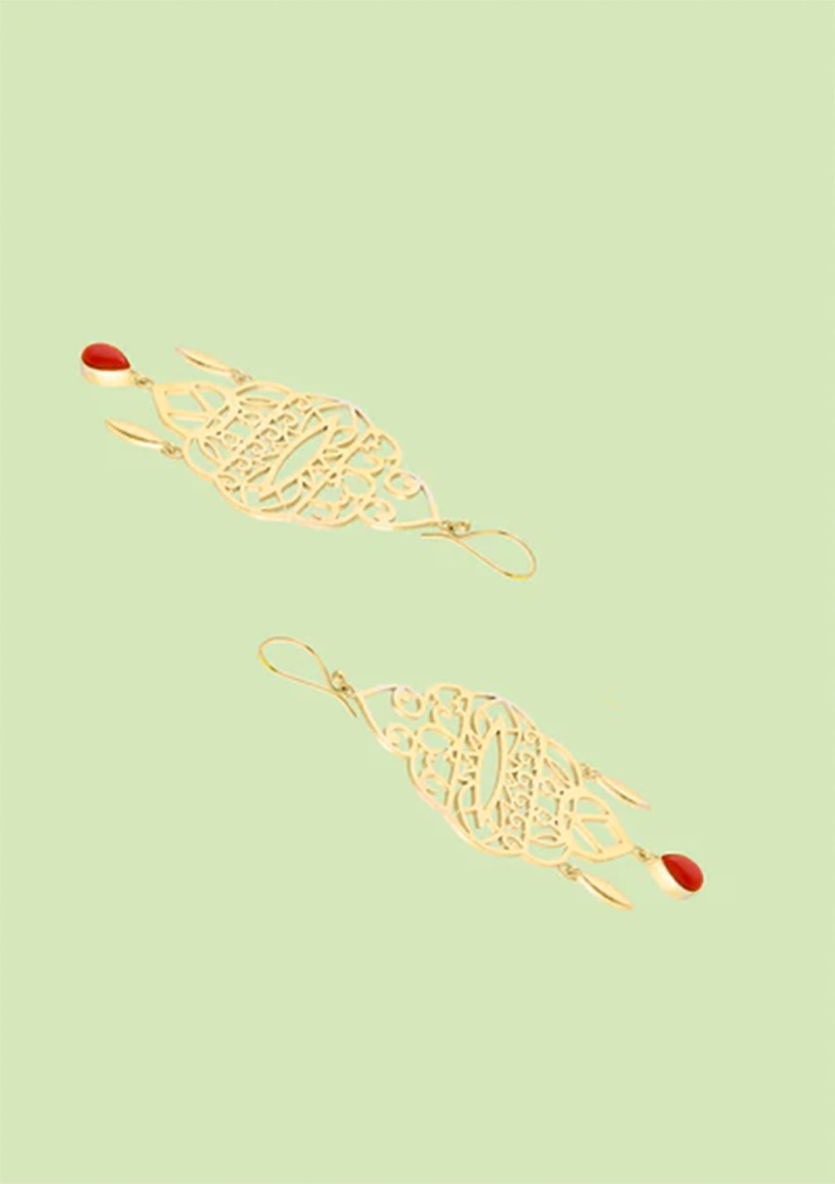 Coral Drop Filigree Earring - IshqMe