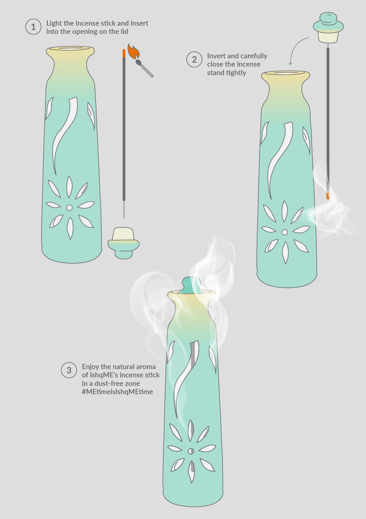 Incense Sticks and Incense Stand - Turquoise sea - Vanilla & Lavender
