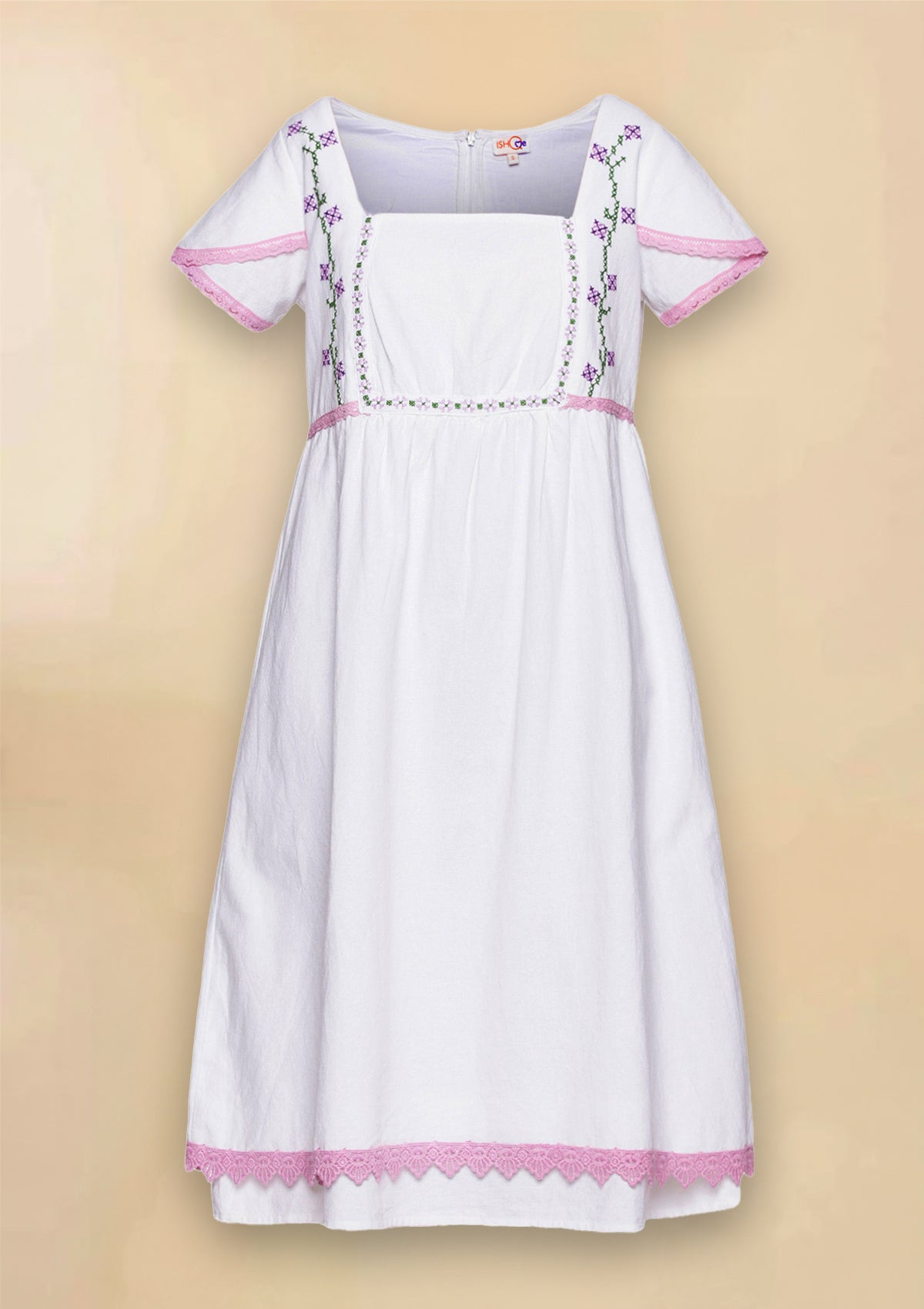 Snow White - Petal Sleeve Empire Dress - IshqMe
