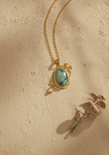 Turquoise and Pearl Studded Pendant