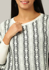 Batwing Pullover - White & Black