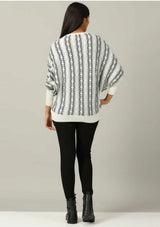 Batwing Pullover - White & Black