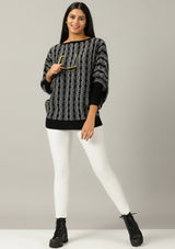 Batwing Pullover - Black &White