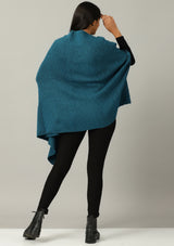 Knitted Poncho - Blue