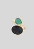 Adjustable Green & Black Onyx Ring