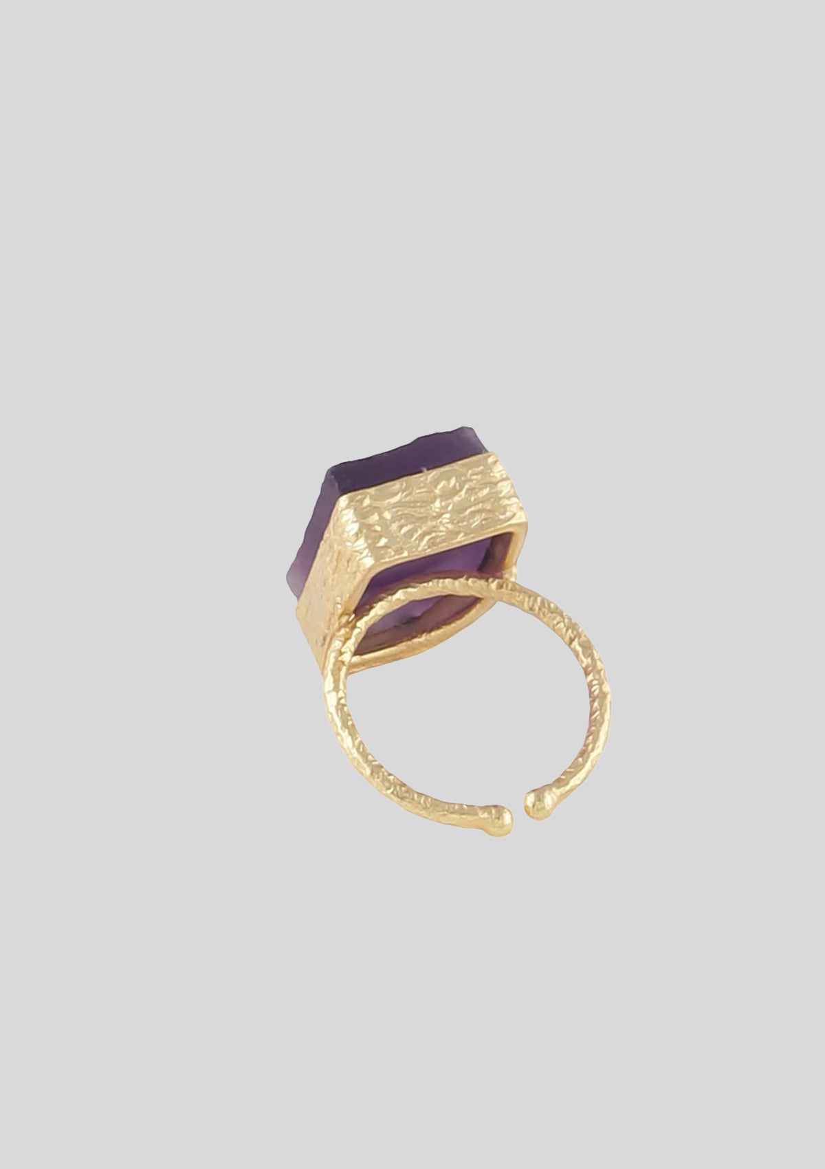 Amethyst Studded Ring - IshqMe