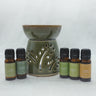 IshqME Earthy Aroma Kit: Olive Green Ceramic Diffuser & Essential Oils - IshqMe